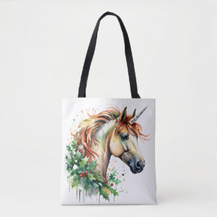 Einhorn zu Weihnachten Tasche
