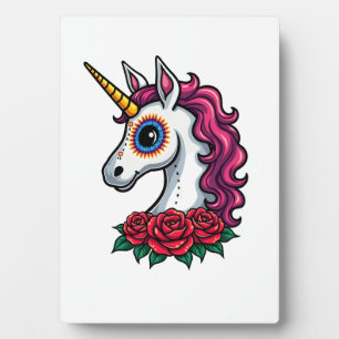 Einhorn Zucker-Schädel Mexikanische Kunst, Weihnac Fotoplatte