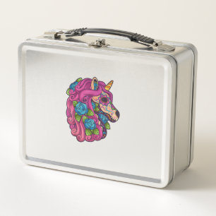 Einhorn Zucker Schädel Mexiko Calavera Dia De Los  Metall Brotdose