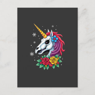Einhorn-Zuckerschädel-Mexikanische Kunst, Weihnach Postkarte