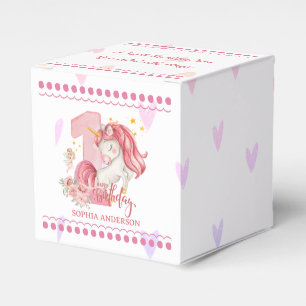 Einhorn zum 1. Geburtstag Rosa Kleines Mädchen  Geschenkschachtel