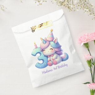 Einhorn zum 3. Geburtstag personalisiert Geschenktütchen