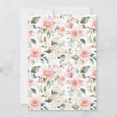 Einhorn zum Geburtstag Einladung, Blumenrosa Gold Einladung (Rückseite)