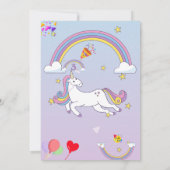 Einhorn zum Geburtstag Einladung für Mädchen (Rückseite)