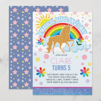 Einhorn zum Geburtstag Einladungen für Kinder