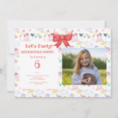 Einhorn zum Geburtstag mit Foto Einladung (Vorderseite)