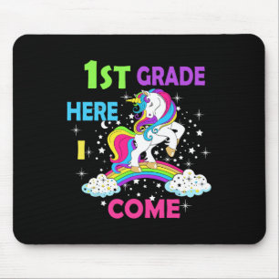 Einhorn Zurück zur Schule Hallo Erster Tag der ers Mousepad