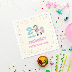 Einhorn Zwei Magische 2. Geburtstagsfeier  Serviette