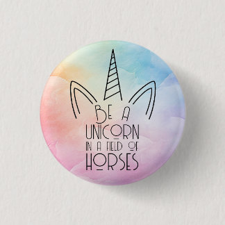 EinhornAffirmation, Rosa & Blauer Pastell Regenbog Button