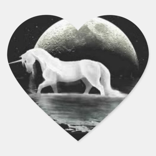 Einhornaufkleber Herz-Aufkleber (Vorderseite)