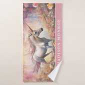 EinhornBadetuch mit Individuelle Name Badehandtuch (Badehandtuch)