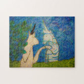 Einhornberühren Reflektion in einem Teich Puzzle (Horizontal)