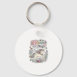 Einhornblüte mit Magie Premium Vektor-Typografie Schlüsselanhänger