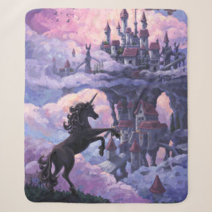 Einhornburg bemalte Kunst Sherpadecke