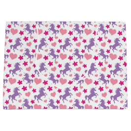 Einhörnchen und Herz-Muster Große Geschenktüte