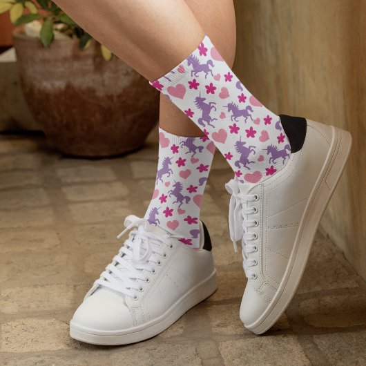 Einhörnchen und Herz-Muster Socken