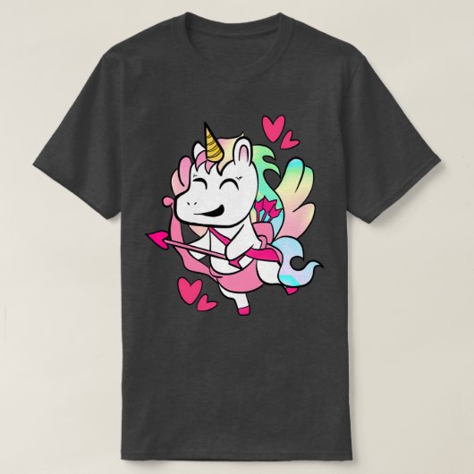 Einhorncupid Valentines Einhorn T-Shirt (Design vorne)