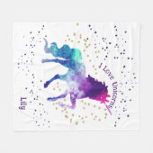 Einhorndecke mit Name des Kindes Fleecedecke (Vorderseite (Horizontal))