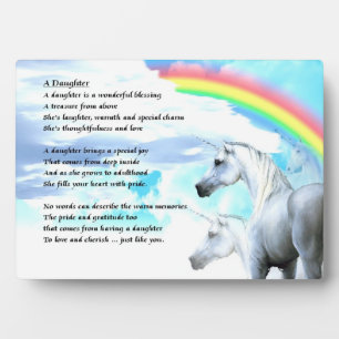 Einhorndesign - Daughter Poem Plaque Fotoplatte