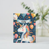 Einhorndesign für Kinder Postkarte (Stehend Vorderseite)