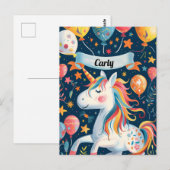 Einhorndesign für Kinder Postkarte (Vorne/Hinten)