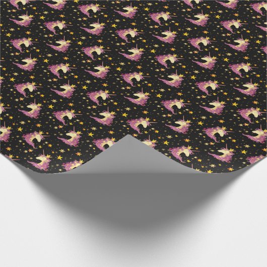 Einhorndruckerin: Aquarellmärchen Geschenkpapier (Ecke)