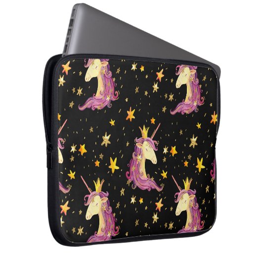 Einhorndruckerin: Aquarellmärchen Laptopschutzhülle (Vorne Rechts)