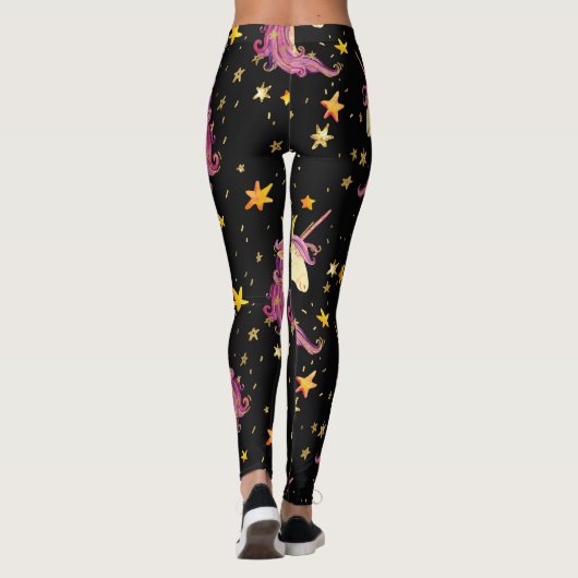 Einhorndruckerin: Aquarellmärchen Leggings (Rückseite)