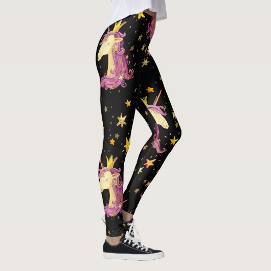 Einhorndruckerin: Aquarellmärchen Leggings (Rechts)