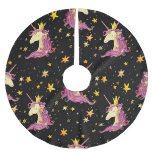 Einhorndruckerin: Aquarellmärchen Polyester Weihnachtsbaumdecke