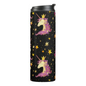 Einhorndruckerin: Aquarellmärchen Thermosbecher (Nach links gedreht)