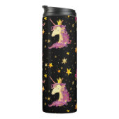 Einhorndruckerin: Aquarellmärchen Thermosbecher (Nach rechts gedreht)