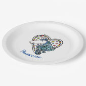 Einhorndruckpapier Pappteller (Schrägansicht)