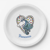 Einhorndruckpapier Pappteller (Vorderseite)