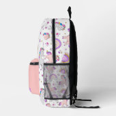 Einhorne, Regenbogen und Schmetterlinge Personalis Bedruckter Rucksack (Rechts)