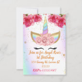 Einhorneinladung Einladung (Vorderseite)