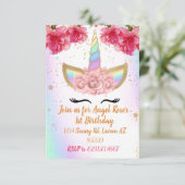 Einhorneinladung Einladung (Stehend Vorderseite)