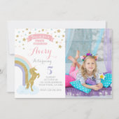 Einhorneinladung mit Bild Einladung (Vorderseite)