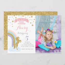 Einhorneinladung mit Bild Einladung