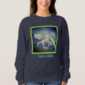 Einhornen über Regenbogenträume Inspiration Sweatshirt (Vorderseite)