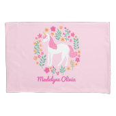 Einhornende Blume Glitzer Rosa Personalisierter Na Kissenbezug (Vorderseite)