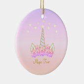 Einhornende Blume und Sterne Keramik Ornament (Rechts)