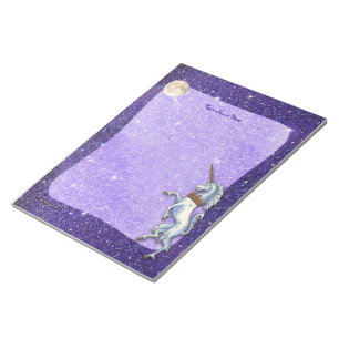 Einhornende Lila Imitate Glitzer Border Notizblock
