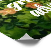 Einhornende Mama und Baby unter den Blüten im Früh Poster (Ecke)