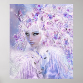 Einhornende Rose Goddess Fine Art Poster/Print Poster