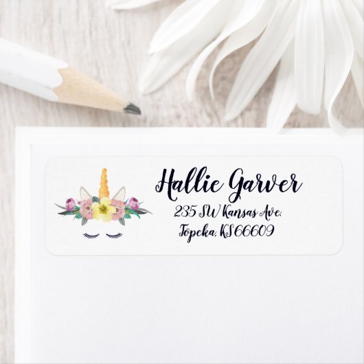 Einhornende Rücksendeadressen-Aufkleber (Insitu)