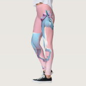 Einhornende Silhouette auf pastellrosa Bas Leggings (Links)
