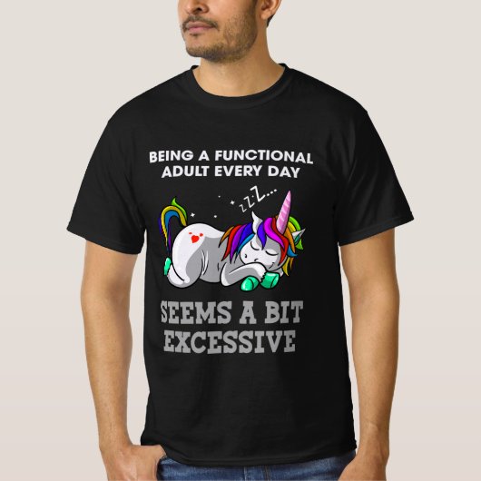 Einhörner als funktioneller Erwachsener T-Shirt (Vorderseite)