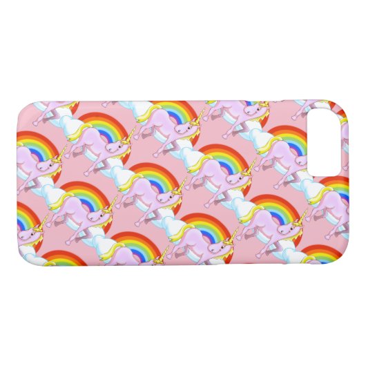 Einhörner auf Rainbows Handy-Fall Case-Mate iPhone Hülle (Rückseite (Horizontal))