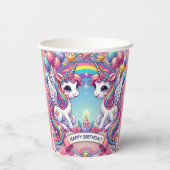 Einhörner der Regenbogenköniglichen Pappbecher (Rückseite)